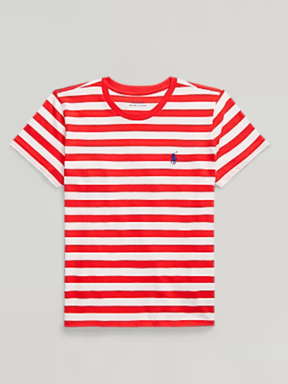 Polo Ralph Lauren Red and White Striped Crewneck Tee